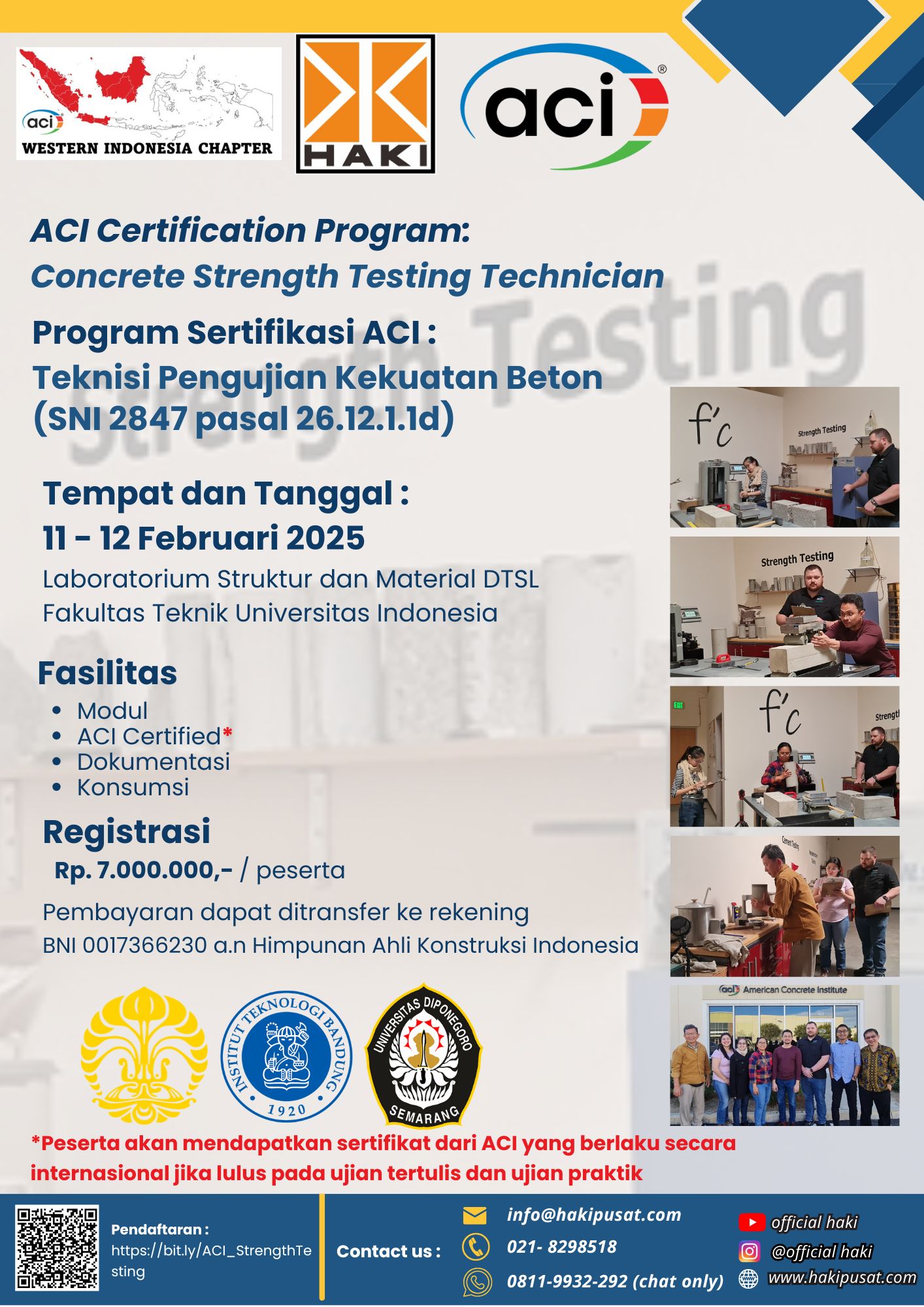 Program Sertifikasi ACI: Pengujian Kekuatan Beton – Batch 7