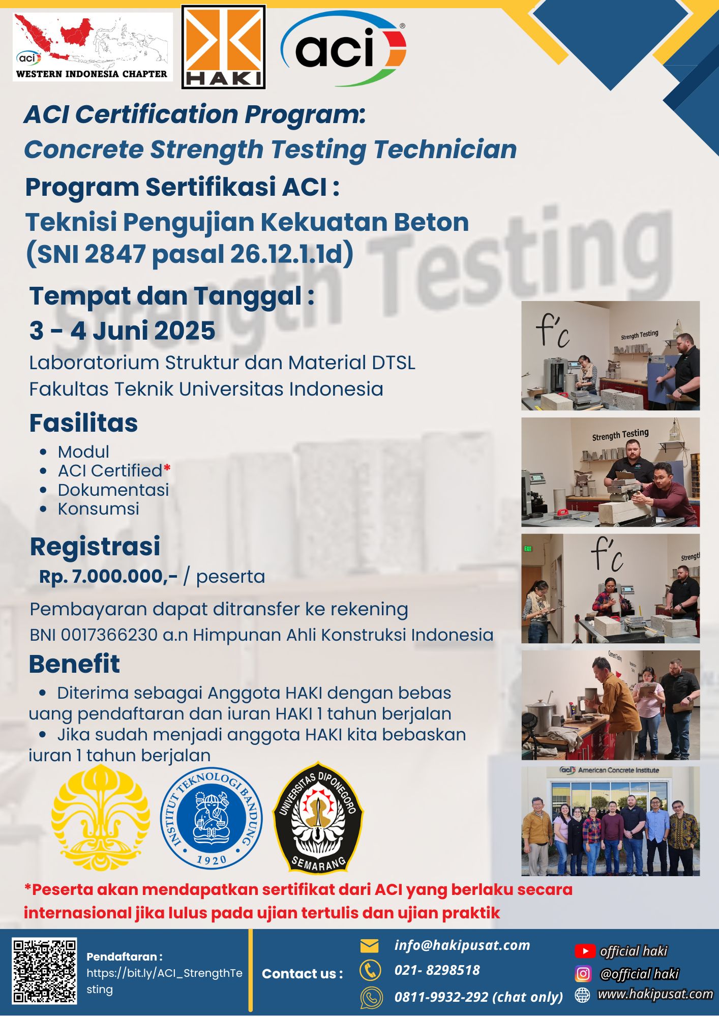 Program Sertifikasi Teknisi Pengujian Kekuatan Beton – Batch 8